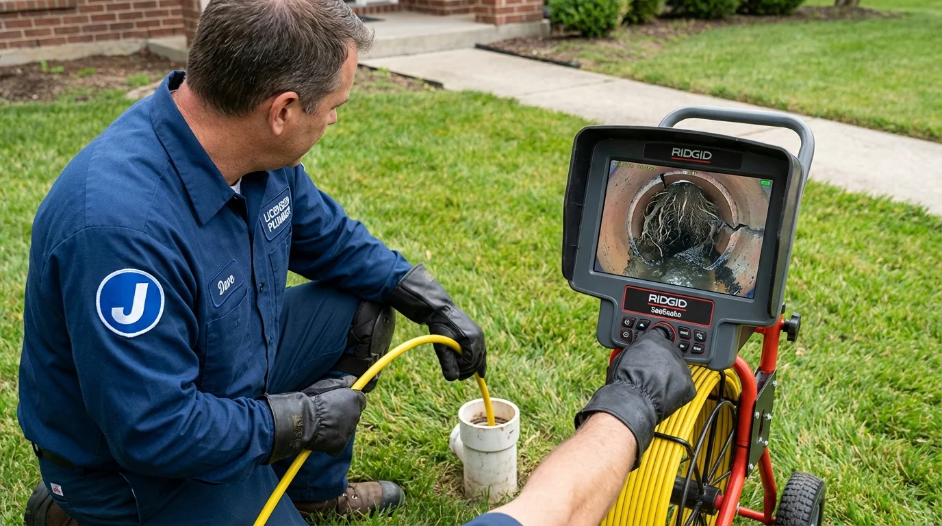 Sewer camera inspection being performed by Johns Plumbing LLC in Blue Springs